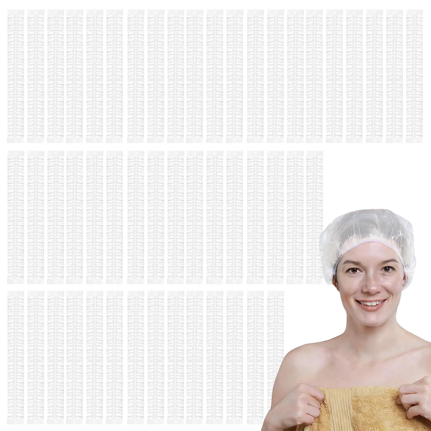 Disposable Shower Caps - 1100 Pcs Clear Waterproof Elastic Hair Caps for Salon, Spa & Travel