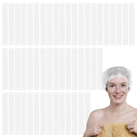 Disposable Shower Caps - 1100 Pcs Clear Waterproof Elastic Hair Caps for Salon, Spa & Travel