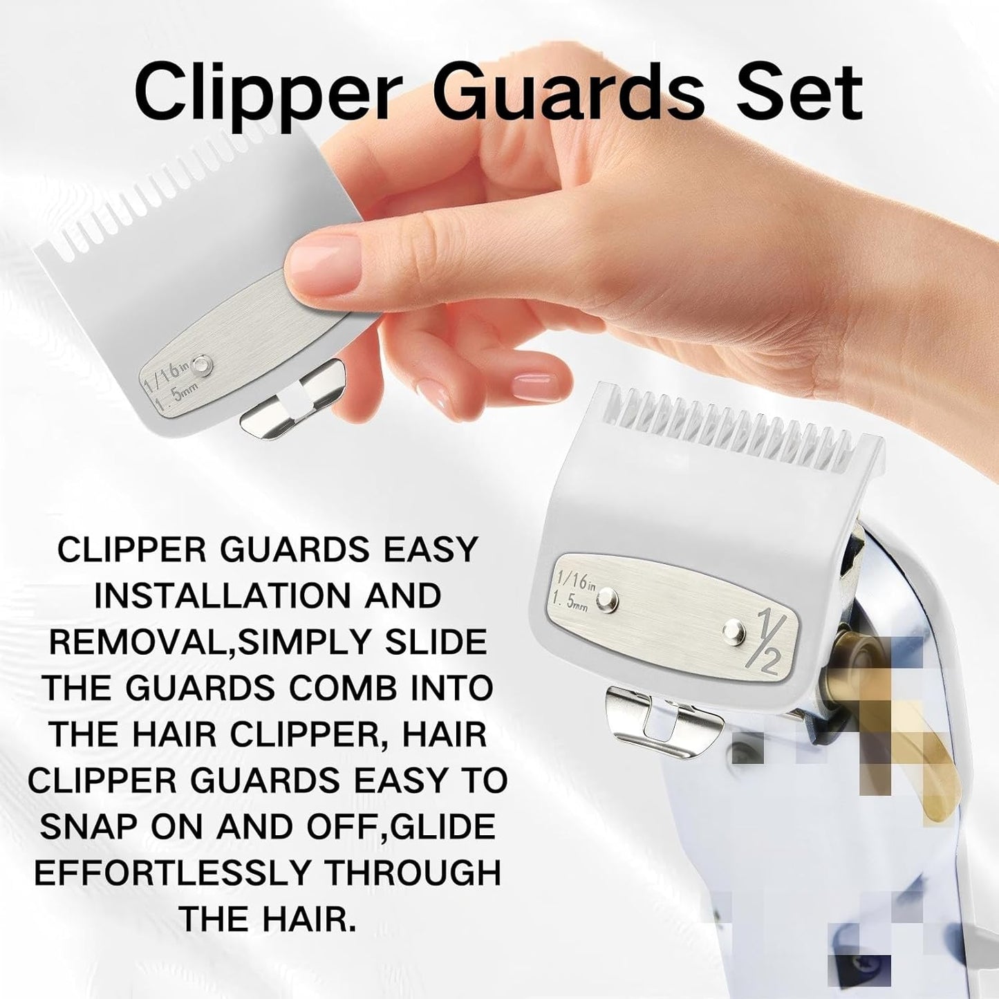 Clipper Guards Set - 2 Pack Metal Hair Clipper Guide Combs for Wahl 1/2 | Replacement Accessories for Barbers & Stylists
