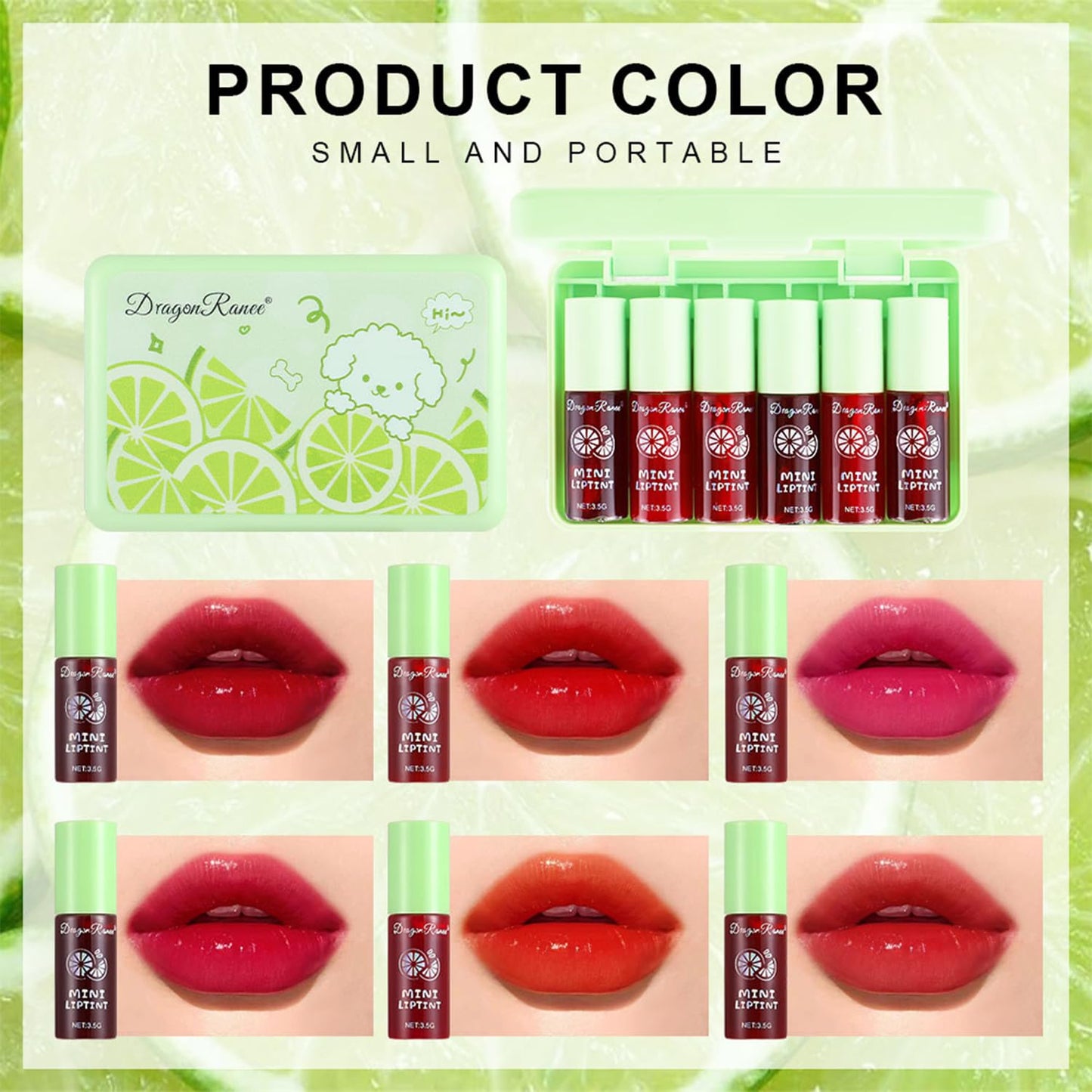 Eakroo 6 Colors Lemon Lip Tint Stain, Lip Stain Long Lasting Waterproof, Korean Lip Gloss, Lip Liner Stain, Cute Stuff, Cute Things, Make Up, Makeup Kit, Non-Stick Cup, High Pigment, Vivid Color