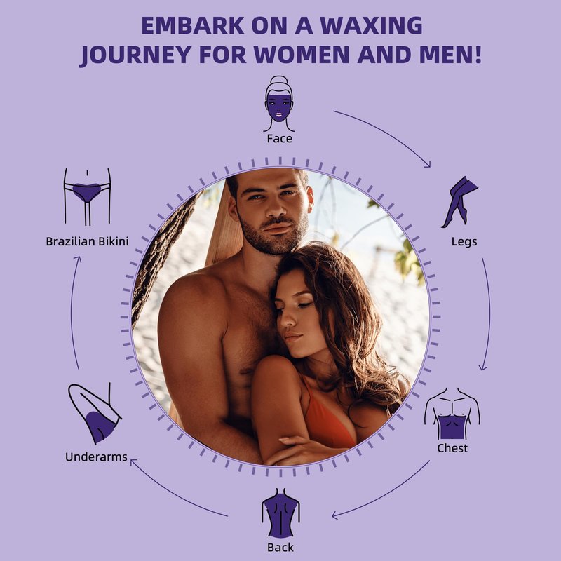 GIRLEARLE 2.5lb Wax Beads for Hair Removal, Brazilian Bikini Hard Wax for Sensitive Skin, Hard Wax beads Perfect for Full Body Eyebrow, Facial, Beard and Underarms at Home for Women and Men (Lavender)