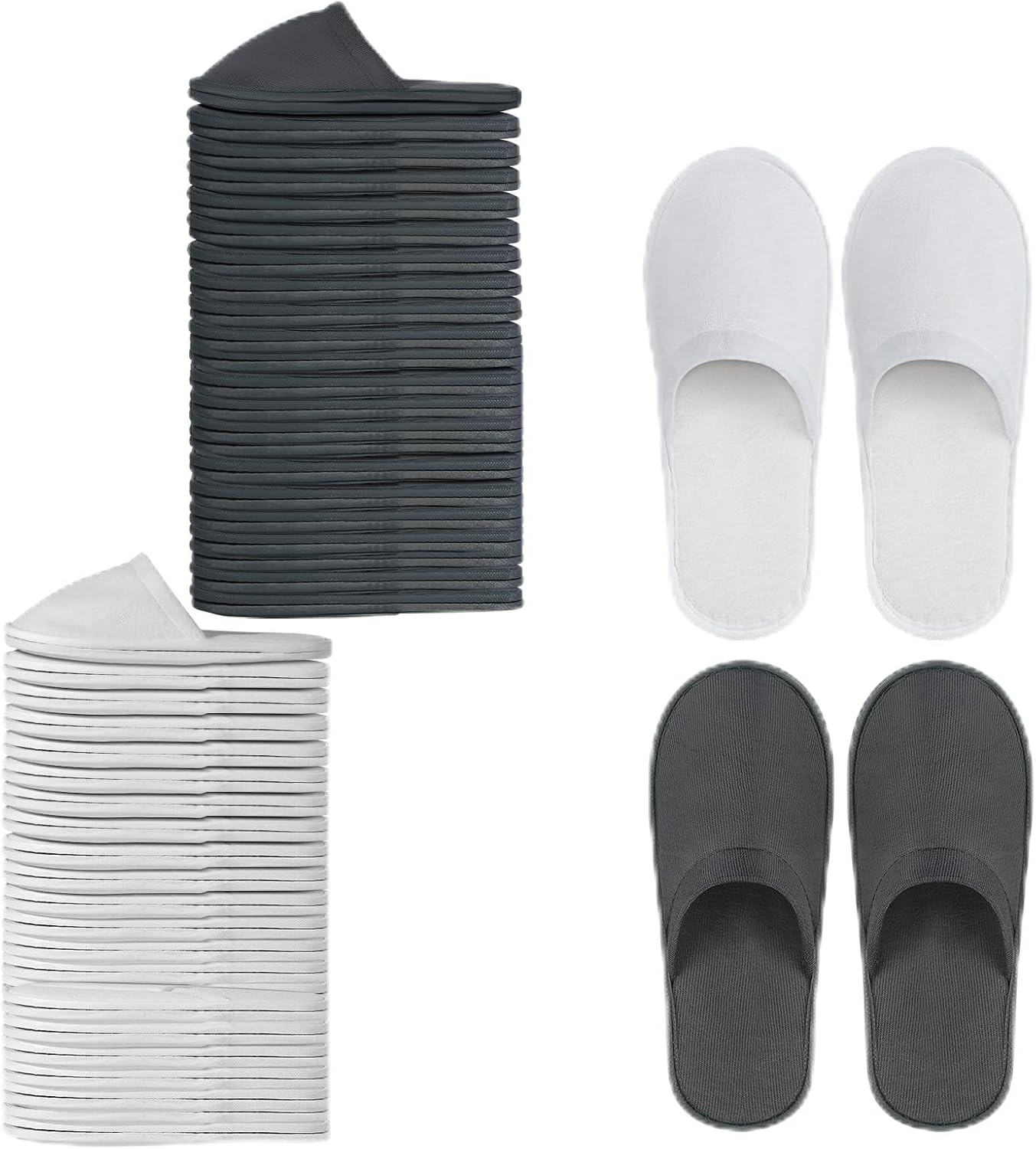 Disposable Slippers for Guests - 44 Pairs, Non-Slip EVA, Fits US Men 10 & Women 11 | Ideal for Spa, Hotel, Wedding, Travel