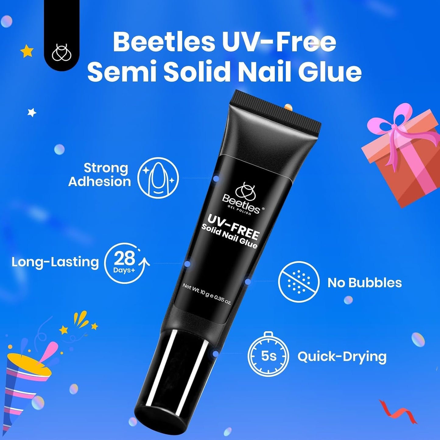 Beetles Super Strong Nail Glue - Quick Drying, Long Lasting Formula for Press-On Nails | 2pcs Set