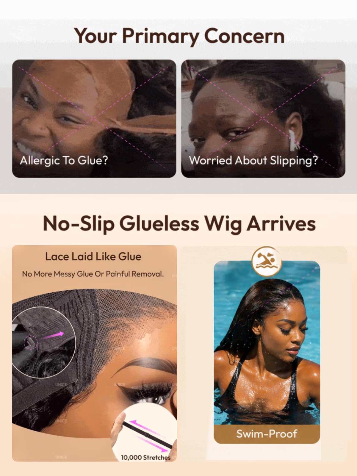 UNICE Glueless Curly Bob Wig Human Hair, Honey Blonde Highlight Side Part Short Bob Wig, 7x5 Lace Front Wig Pre Plucked Bleached Knots, Drawstring Wig Ready to Go, 180% Density 12 Inch