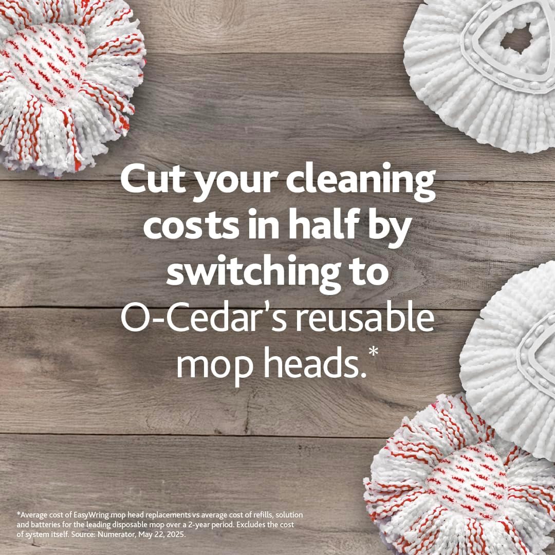 O-Cedar Microfiber Spin Mop System - EasyWring Floor Cleaning Bucket | Red & Gray Standard Size