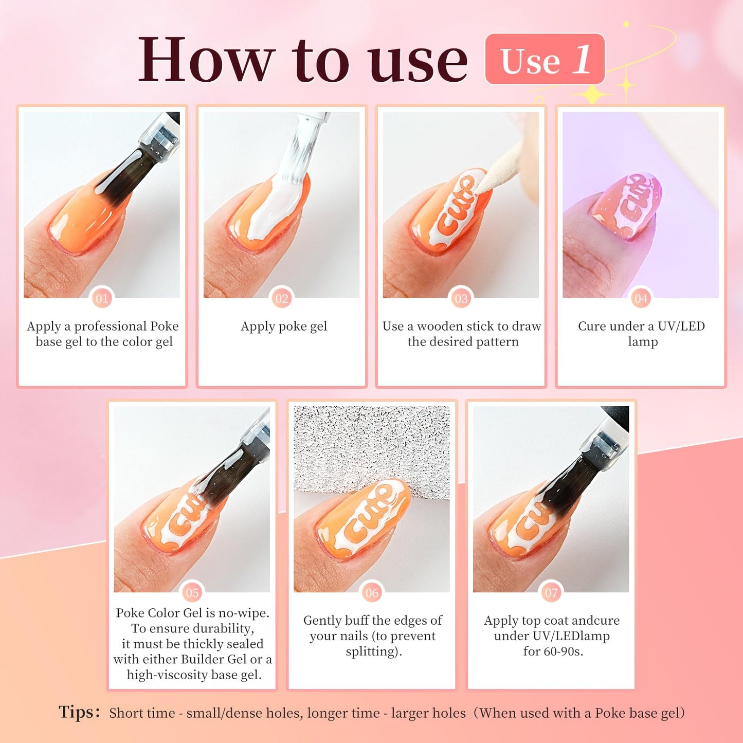 JODSONE Poke Gel Nail Polish Set - 8 Vibrant Colors with Base & Top Coat | Nail Art Design Tools