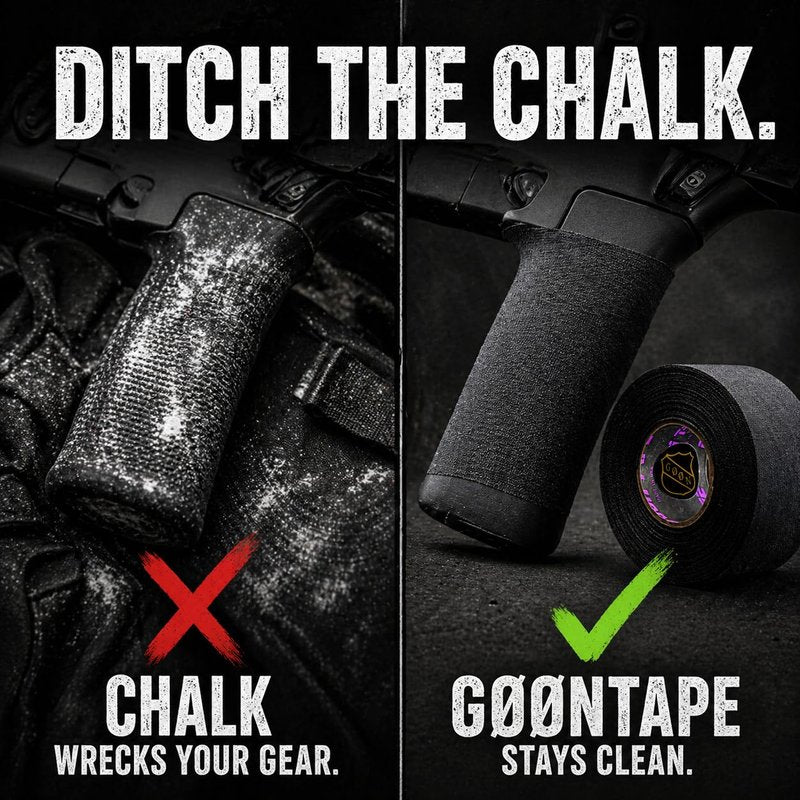 Goon Tape Raid Tape 1.5 in x 60 FT – Premium Moisture-Wicking Tactical Gun Grip Tape for Firearms, AR, Pistol, Handguard, Magazines – Cotton & Synthetic Blend (Black)