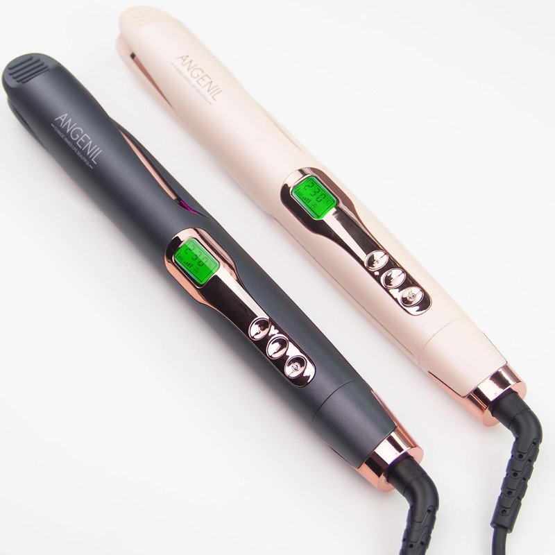 Pro Twist Ceramic Flat Iron - 2 in 1 Hair Straightener & Curler | 1 Inch, Fast Heating, LCD Display, 11 Temp Settings (250℉-450℉)