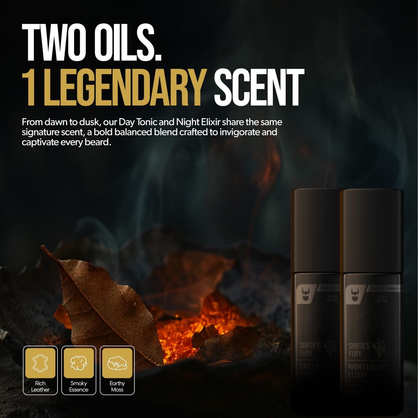 The Beard Struggle Tonic + Elixir Beard Oil Bundle - Platinum Collection - Grooming Beard Oil - Softens, Moisturizers, and Strengthens Beard Growth - Pack of 2, Surtr's Fury