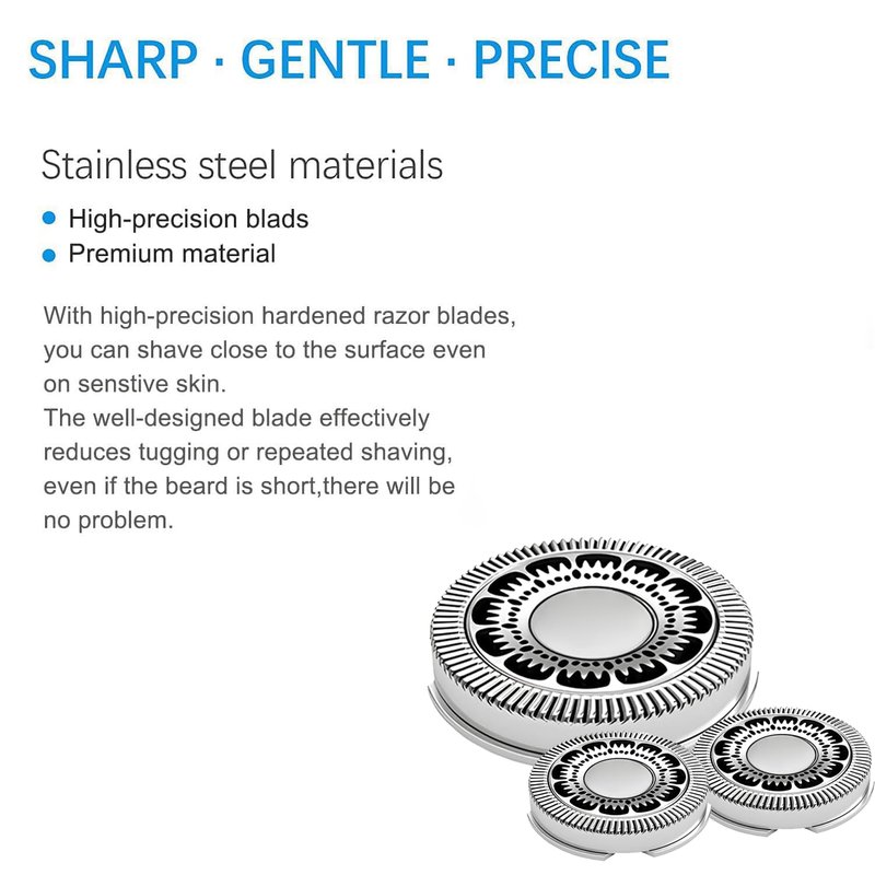 SH90 Replacement Shaver Heads Compatible with Philips Norelco 9000 Replacement Heads for Norelco Elctric Shaver Series 9000(S9xxx) S9000, S9011, S9021, S9031, Upgrade SH90 Replacement Blades, 2 Brush