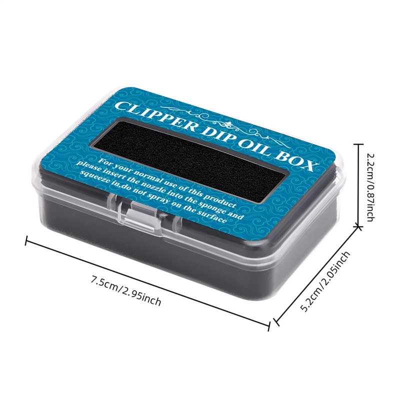 15g Hair Trimmer Oil Lubricant Sponge, Hair Clipper Blade Oil Dip Box, Portable Barber Applicator for Electric Shavers, Reduces Friction & Noise, Pro Stylist Maintenance Tool