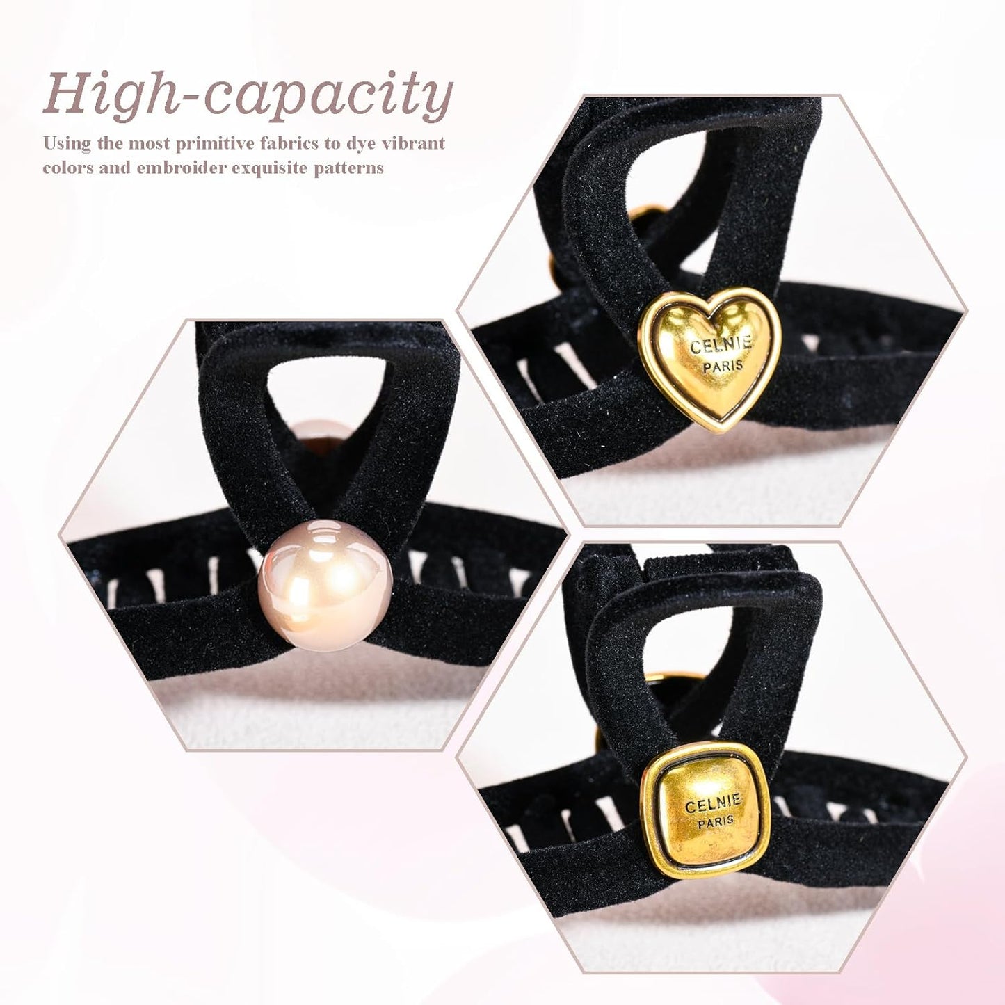 Luxury Velvet Claw Clips for Thick Hair - Large 4.7 Inch Hair Accessories for Women & Girls
