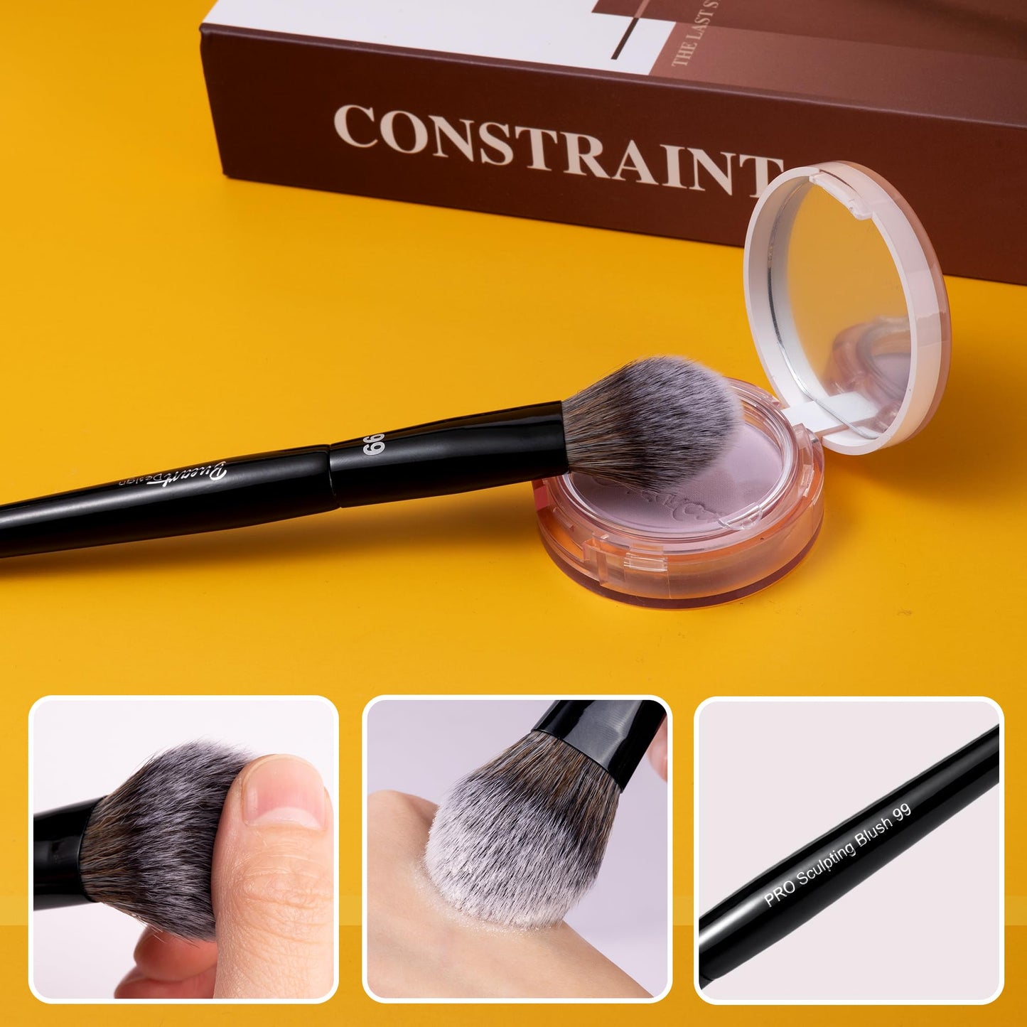 Bueart Design PRO Sculpting Blush Makeup Brush 99 with Ultra-soft Dense bristles for Precise Blush,Contour,Powder,Cream Blush Application