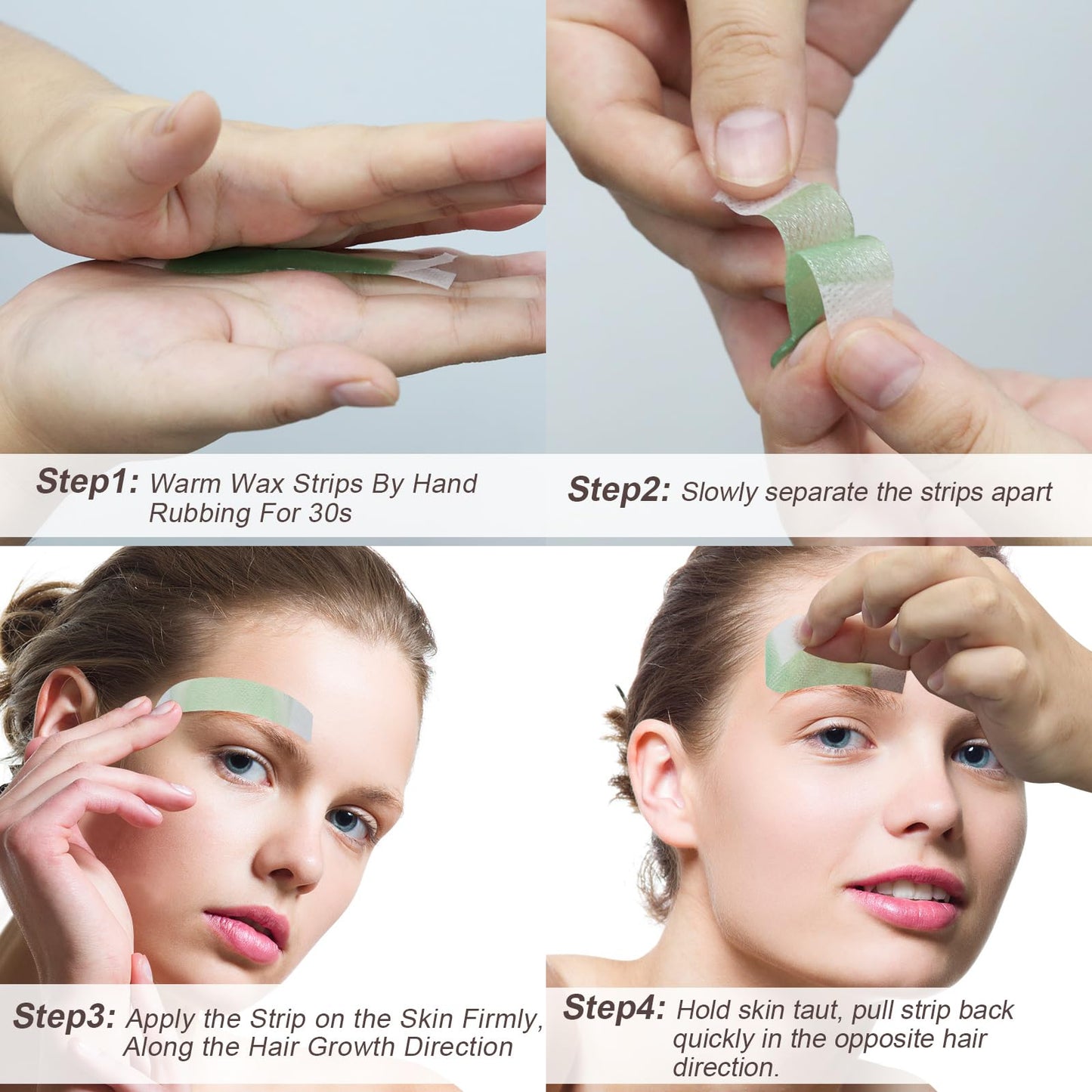 160 Pcs Eyebrow Wax Strips - Pre-cut, Eyebrow Waxing Kit for Eyebrow Shaper and Upper Lip Cheek Face Hair Removal, Traveling and At Home Waxing Kit for Women Contains 6 Post Wax Wipes