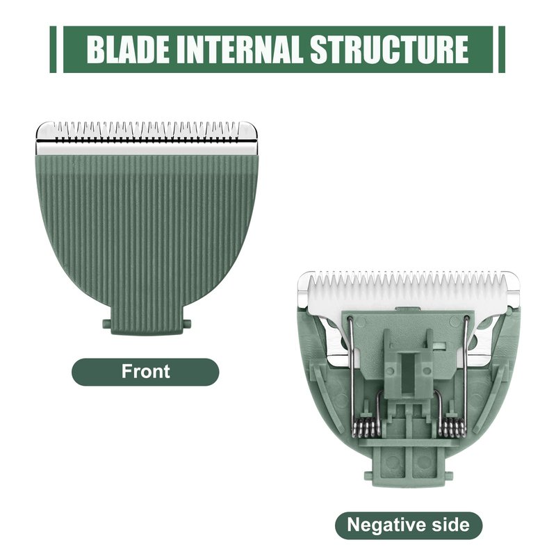 3 Pack Replacement Blades for Meridian Trimmer, Hygienic Ceramic Replacement Blades Compatible with Meridian The Trimmer (Onyx & Sage), Green