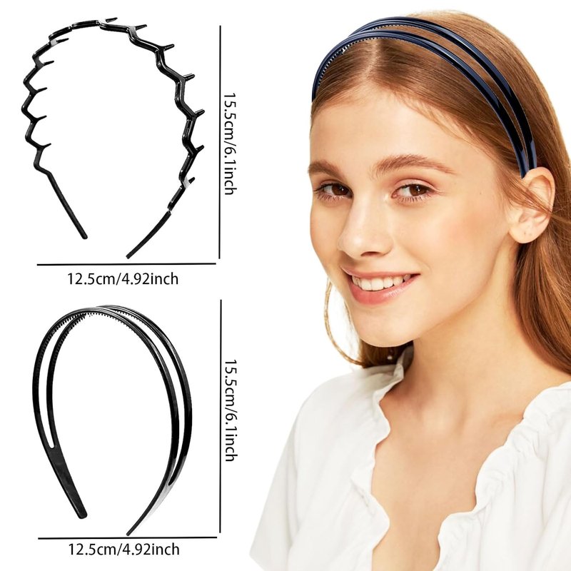 Redanha 4-Piece Hairband Set - Non-Slip Zigzag Headbands with Shark Tooth Design | Ideal for Women & Girls
