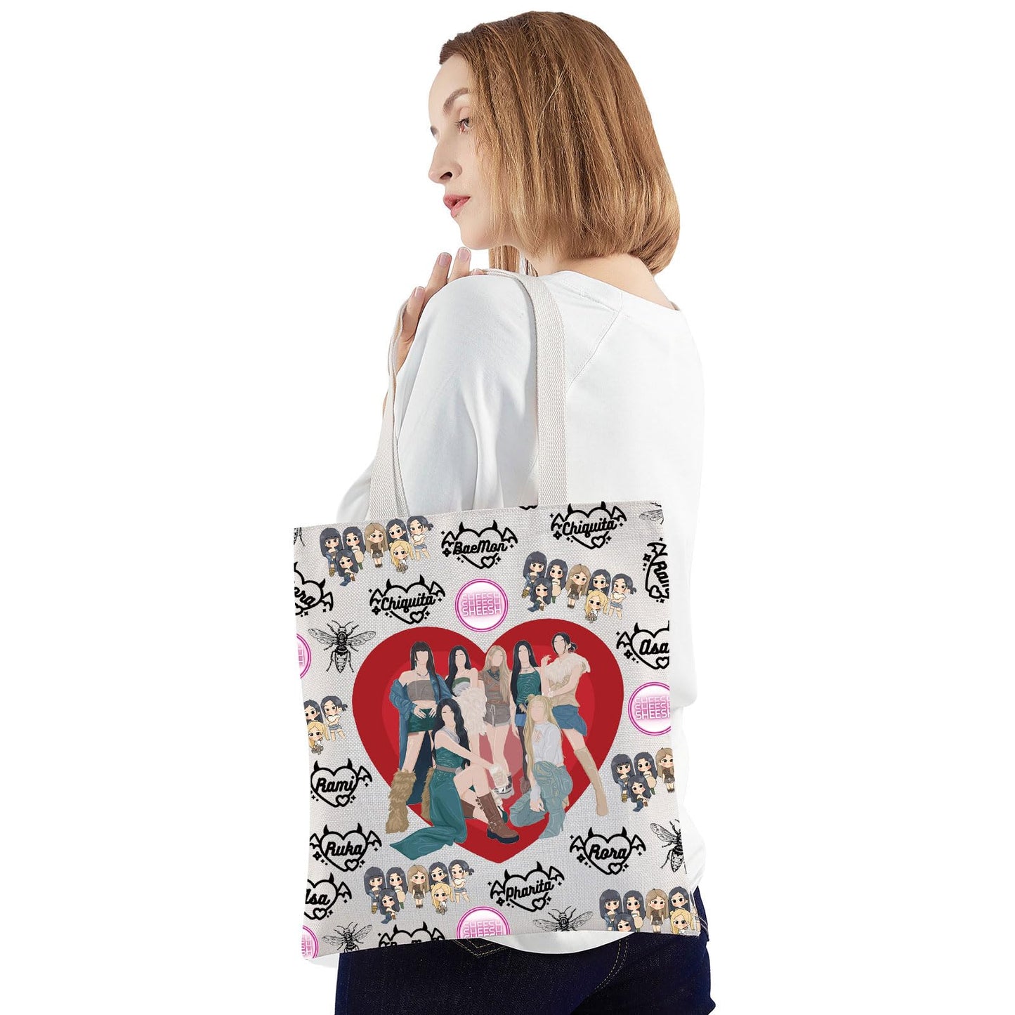 JNIAP K-Pop Group Tote Bag - K-Pop Band Fans Gifts, Music Shoulder Bag, Merchandise, Lover Gifts (sheesh tb)