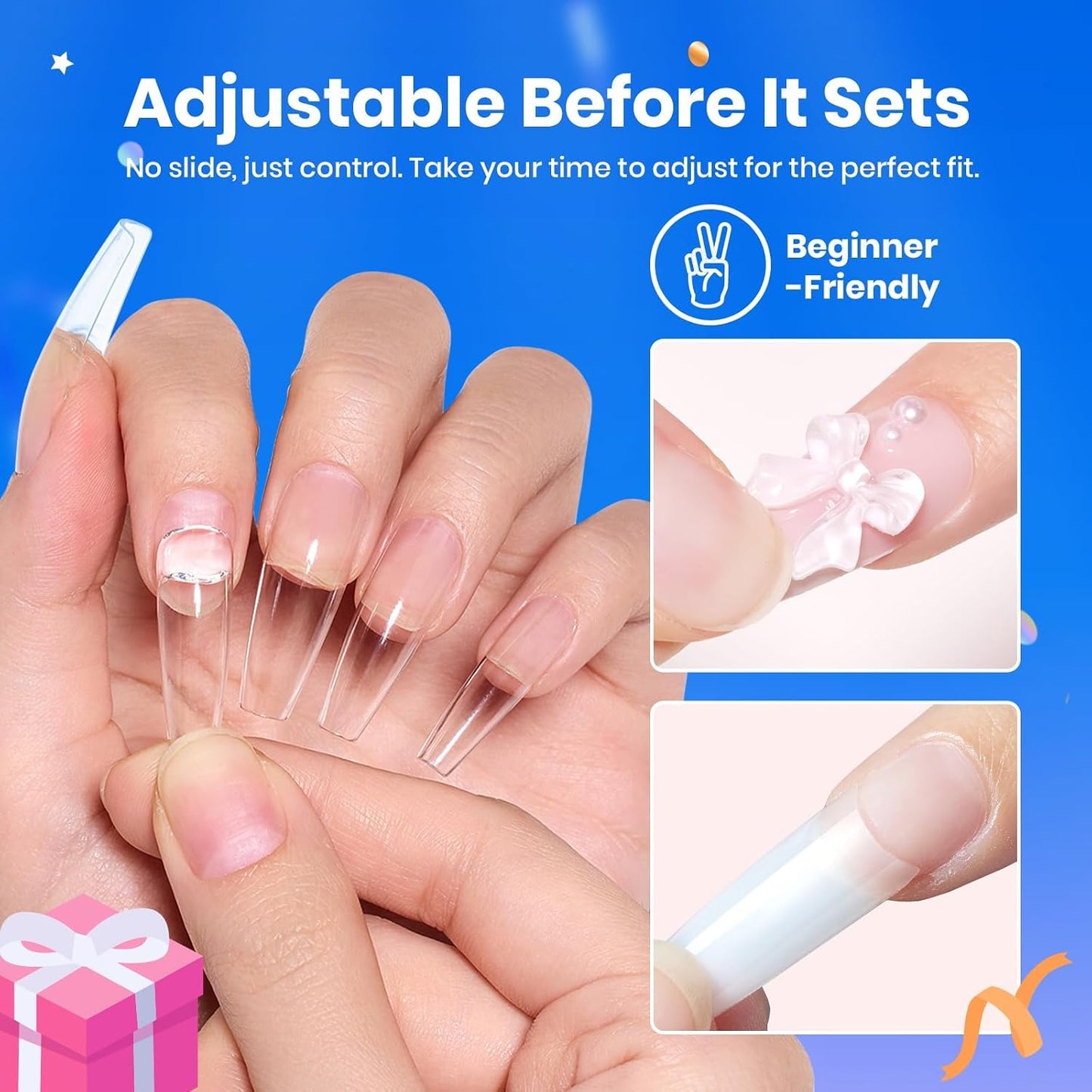 Beetles Super Strong Nail Glue - Quick Drying, Long Lasting Formula for Press-On Nails | 2pcs Set