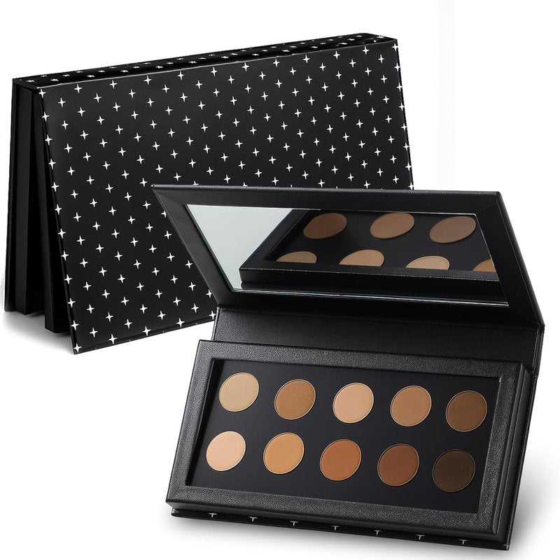 Magnetic Eyeshadow Palette - XL Large 2-Layer Book Shape with Mirror | 8.66 x 4.57 Inches, 20 Adhesive Stickers for DIY Makeup