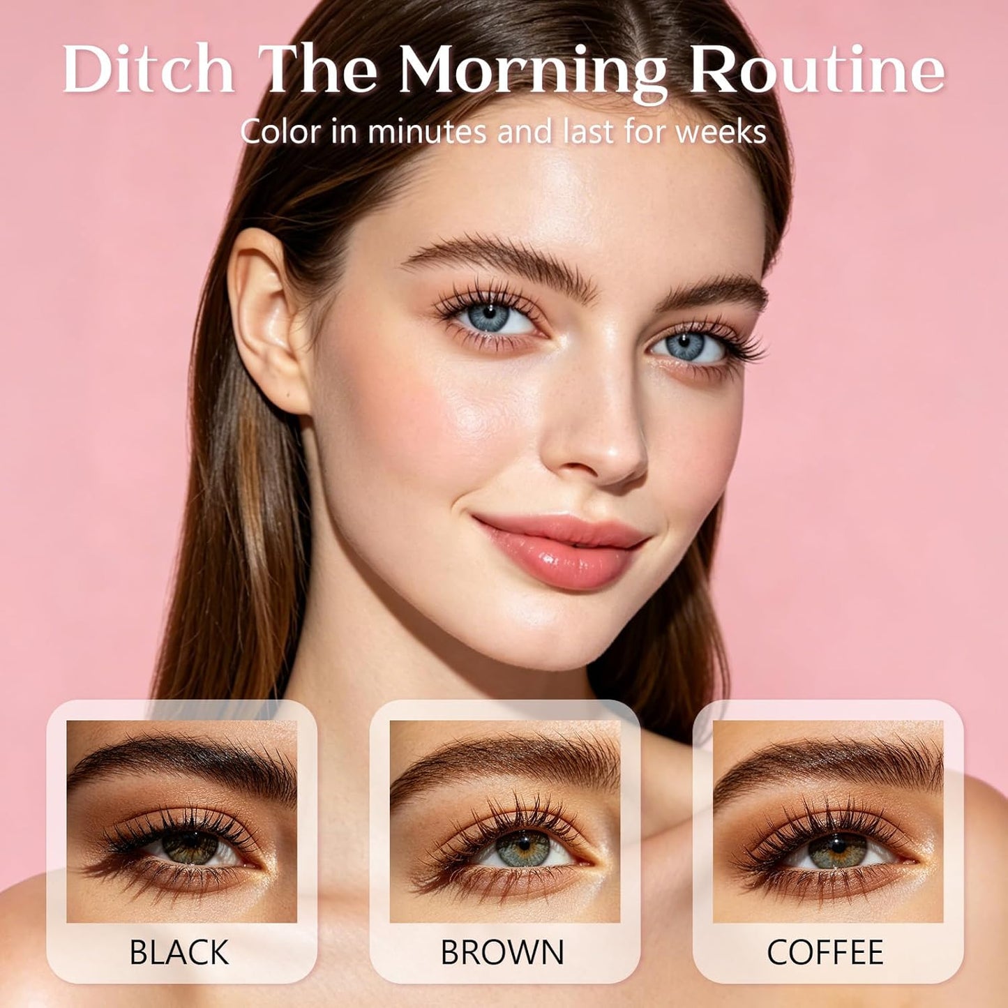 Eyebrow Color Kit - Black Eyelash & Brow Coloring Set for Natural Bushy Results | 7ml Professional Use