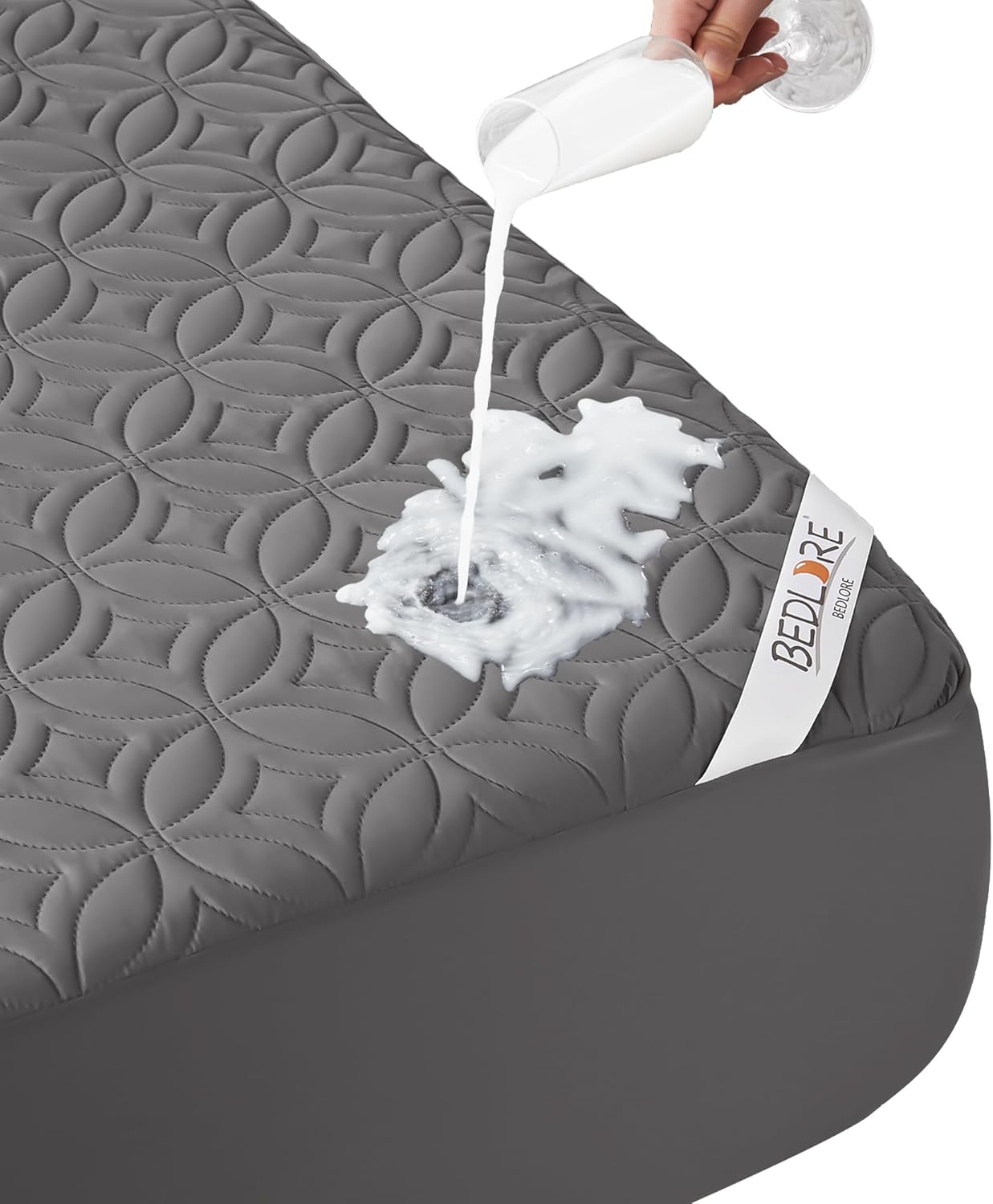 Waterproof Mattress Protector - Noiseless Queen Size Pad | Deep Pocket 6"-18" Depth, Soft & Breathable Gray Cover