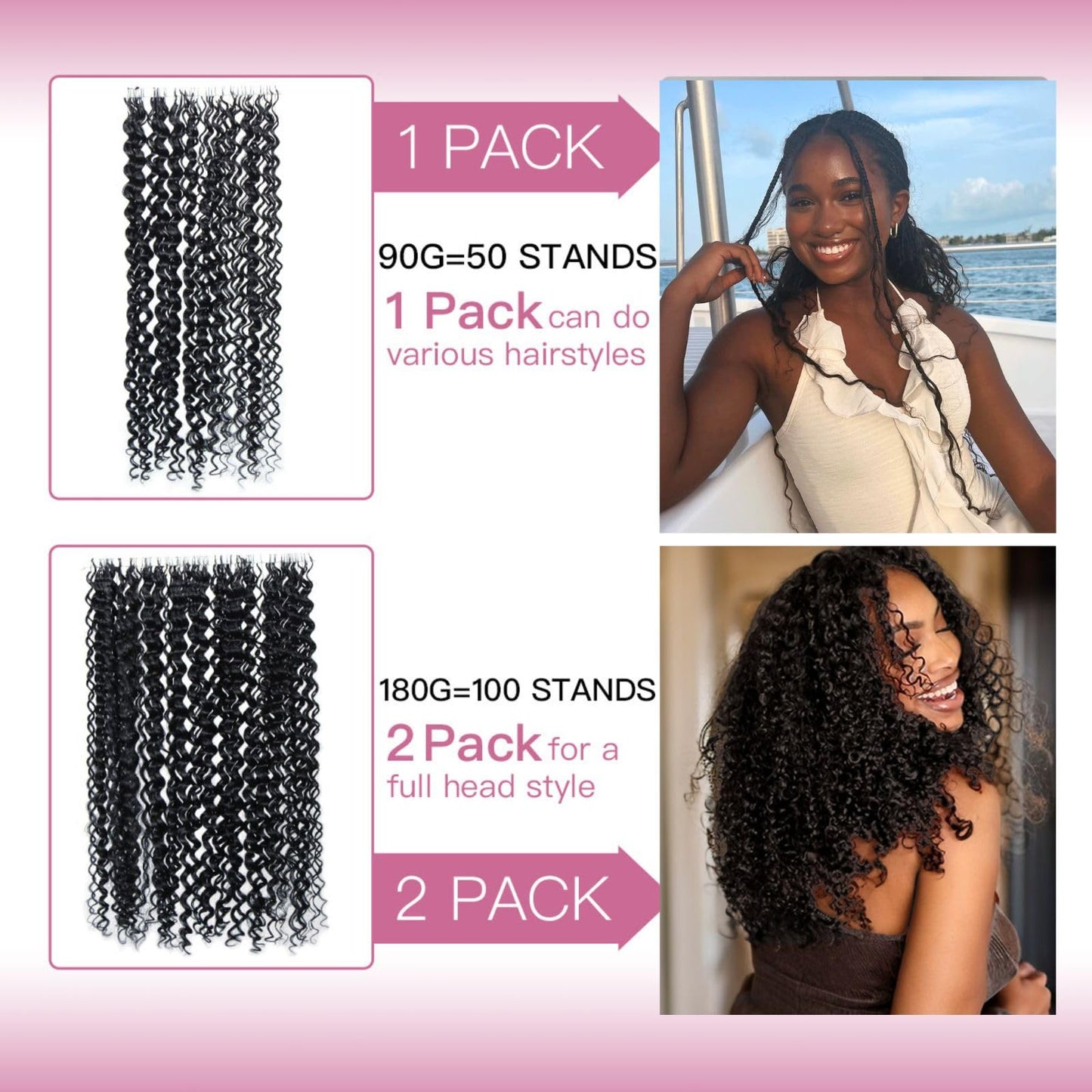 Gaoleif Deep Wave Feather Crochet Hair Pre-Separated Miracle Knots Hair