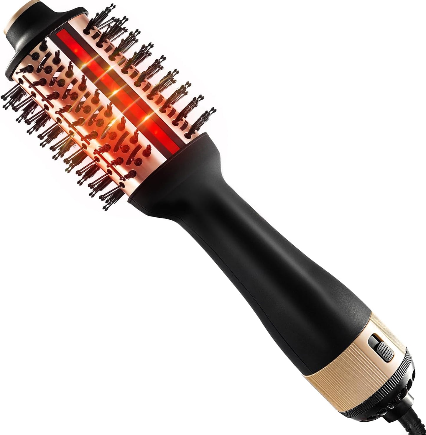 HIPPIH Infrared Blow Dryer Brush - 4-in-1 Anti-Frizz Styling Tool for Smooth Volume | Oval Barrel Design