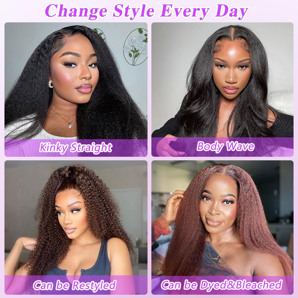 Kinky Straight U Part Wig - 20 Inch Human Hair for Black Women | Glueless, Natural Hairline, 220% Density