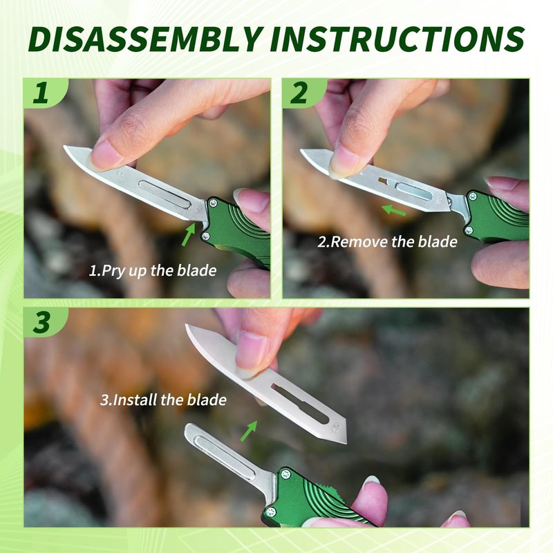 20pcs #60 Scalpel Blades Stainless Steel Replacement Blades Utility Knife Blade for Knives