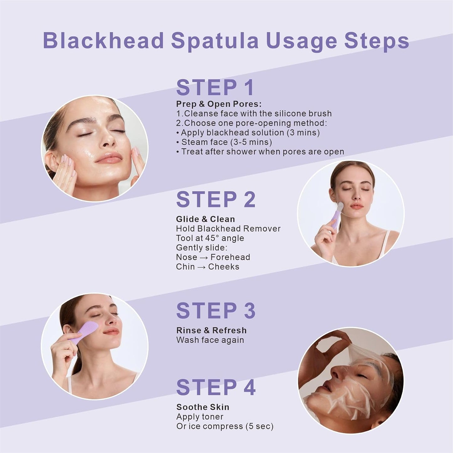 Blackhead Remover | Silicone Face Scrubber & Exfoliator for Deep Cleansing - Purple Color