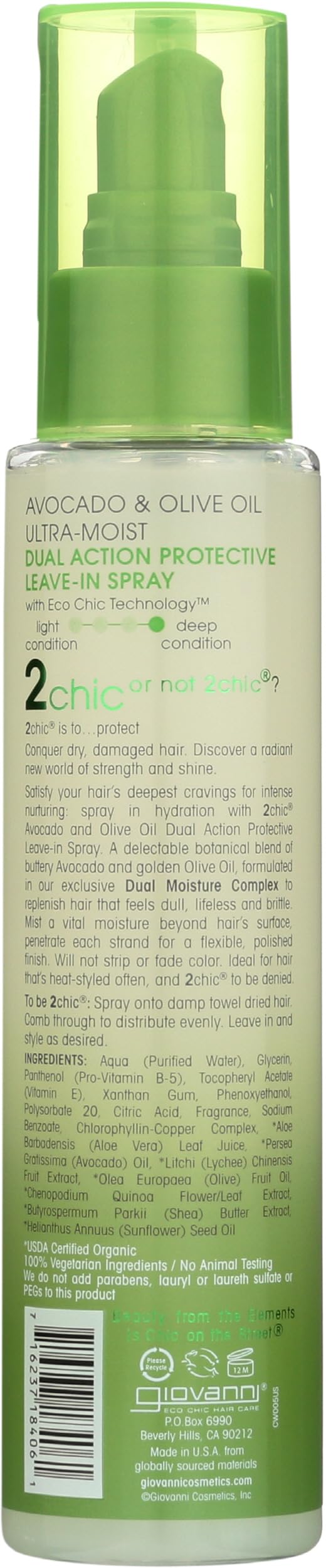 Giovanni, Leave In Spray 2Chic Ultra Moist, 4 Fl Oz
