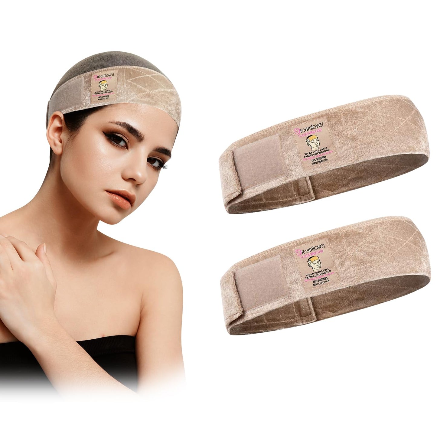 Wig Grip Band - Dreamlover Headband for Secure Wig Hold | Black, 2-Pack