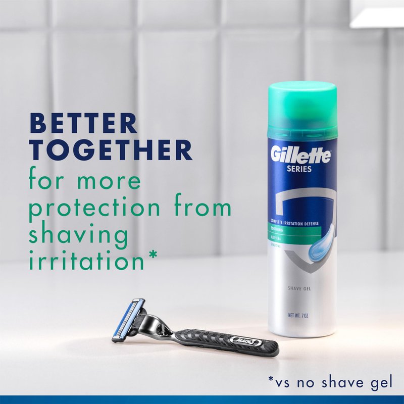 Gillette Series 3X Sensitive Shave Gel, Hydrates, Protects and Soothes Sensitive Skin, 7 Ounce (Pack of 6)