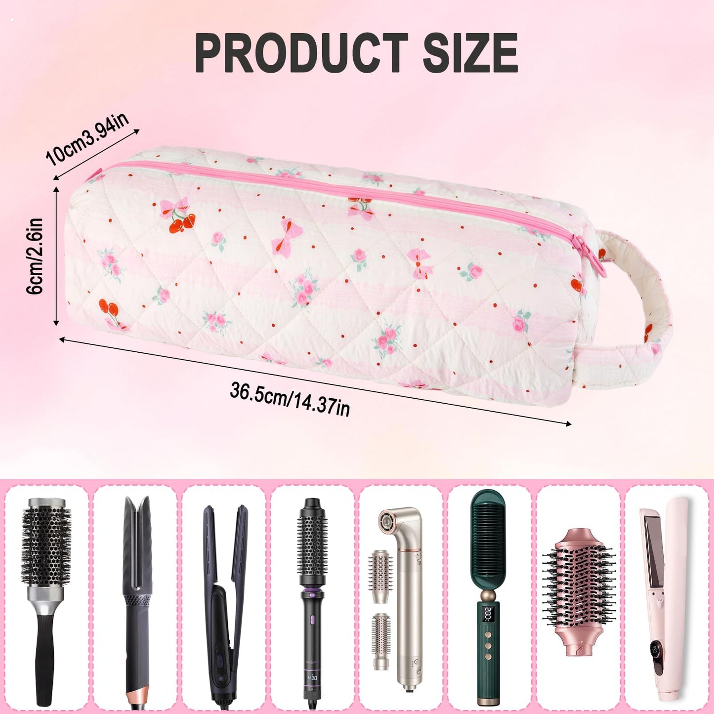 Hair Tools Travel Bag for Shark Flex Style Case for Dyson Air wrap Hair Dryer Carrying Bag Quilted Travel Hair Tool Bags Large Portable Flat Curling Iron Organizer Storage Case Women Accessories-A