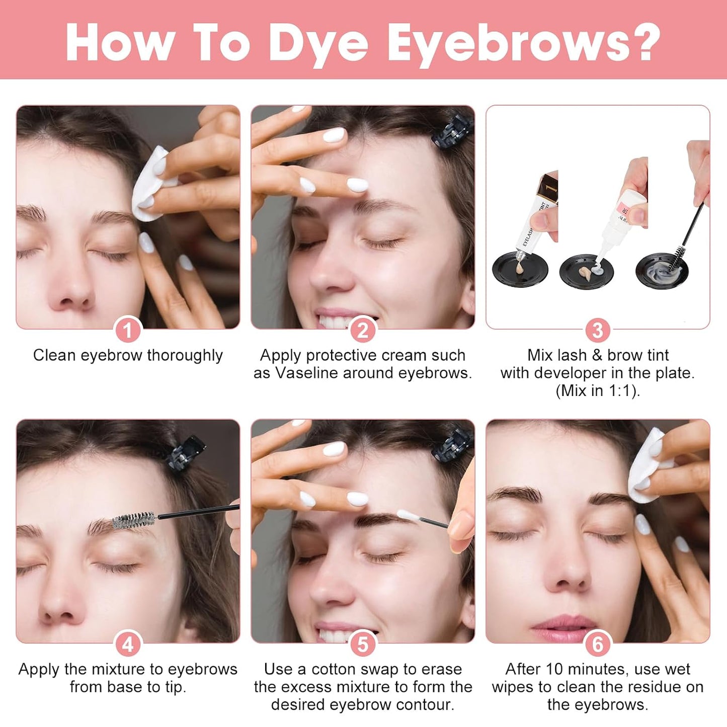 2-In-1 Eyebrow & Eyelash Color Kit - DIY Tinting for Salon Quality Results | Natural Black, 7ml
