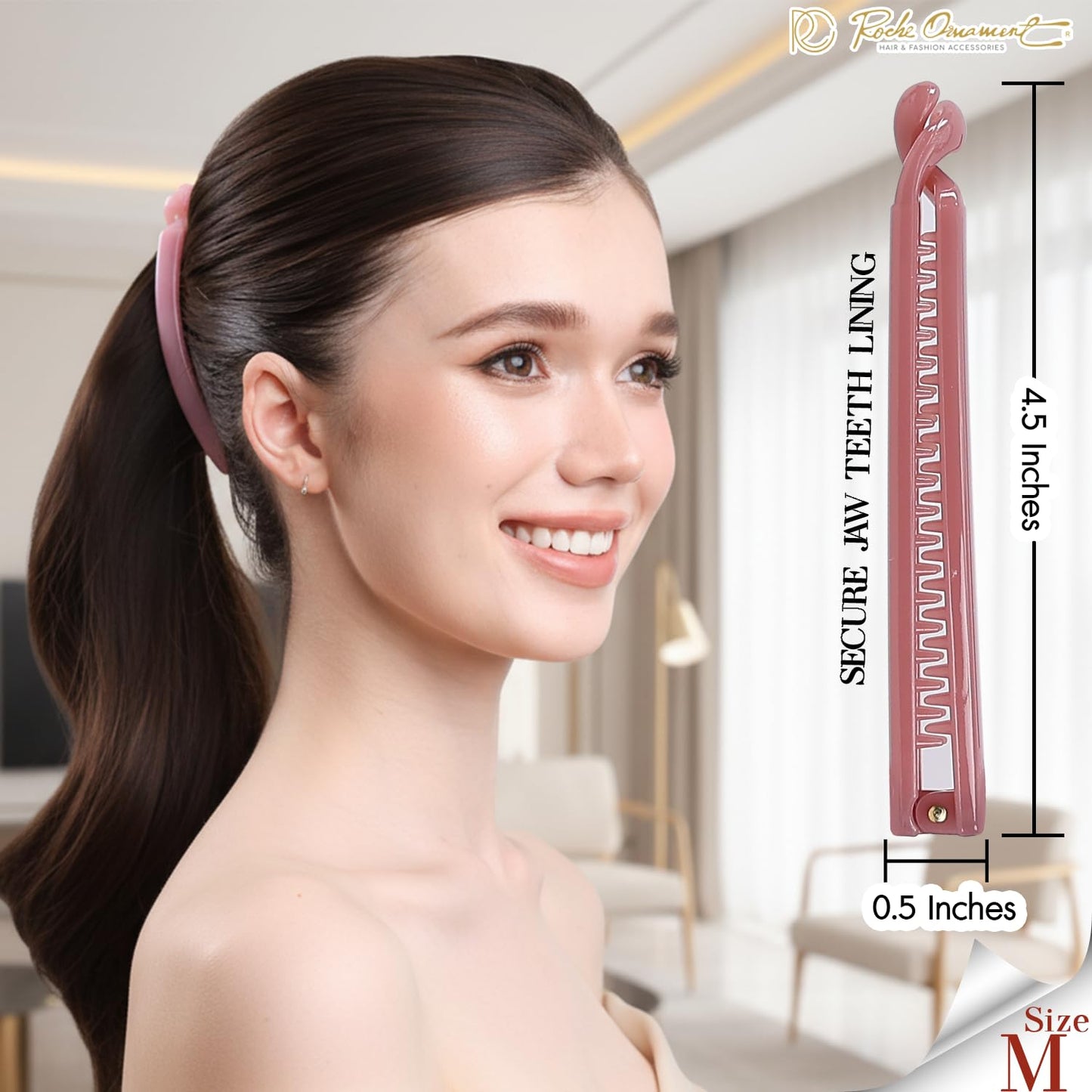 Banana Hair Clip Set - 6 Pcs No-Slip Claw Clips for Thin Hair | Secure Grip, Cherry Blossom Design