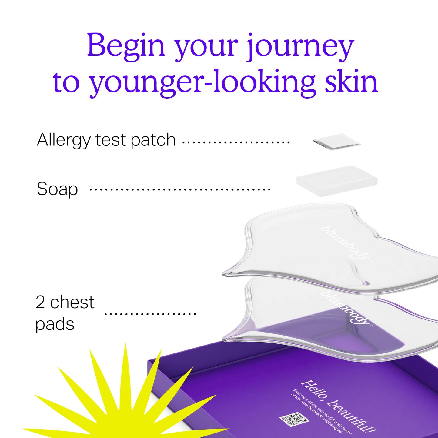 BLUMBODY Chest Wrinkle Pads – Anti-Wrinkle Silicone Patches Skin Firming, Smoothing – Reusable Overnight Chest Pads – Anti-Aging Crepe Erase Pad – Neck, Décolleté (1-Month Supply)