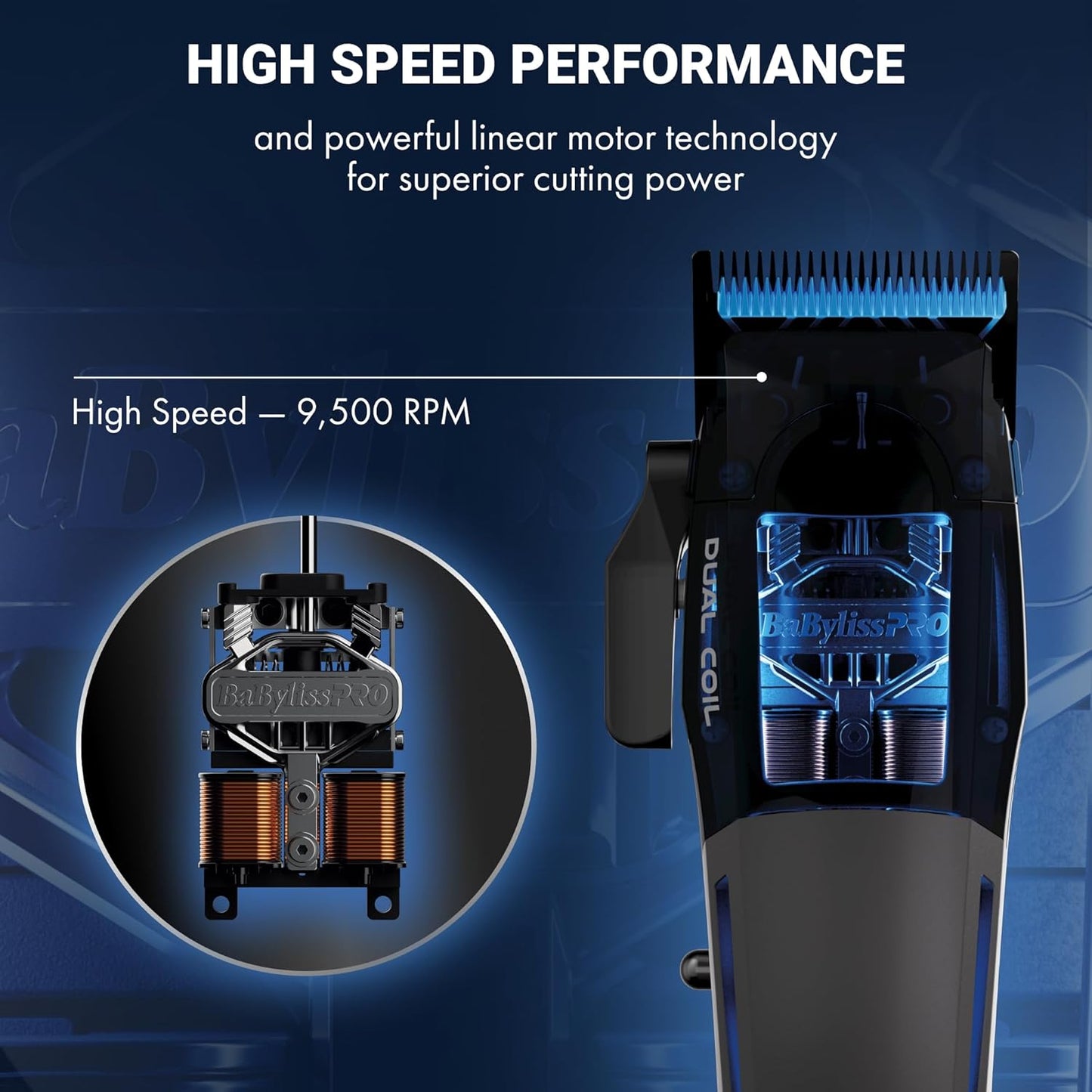 BaBylissPRO Dual Coil Clipper - Professional Cordless Hair Clipper with All-Metal Housing & Precision Cutting Performance