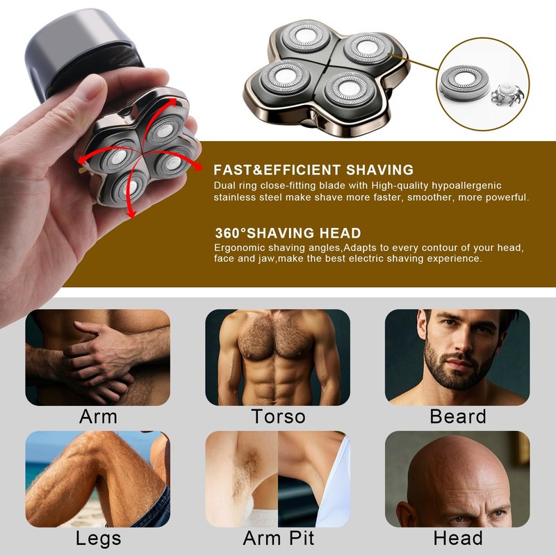 Shaver PRO 4 Head Replacement Blade Compatible with Skull Pitbull,Butterfly kiss pro & Palm Shavers,Electric Shaver & Head Shaver Blade for Bald Head Shavers for Men/Women (1 Pcs)