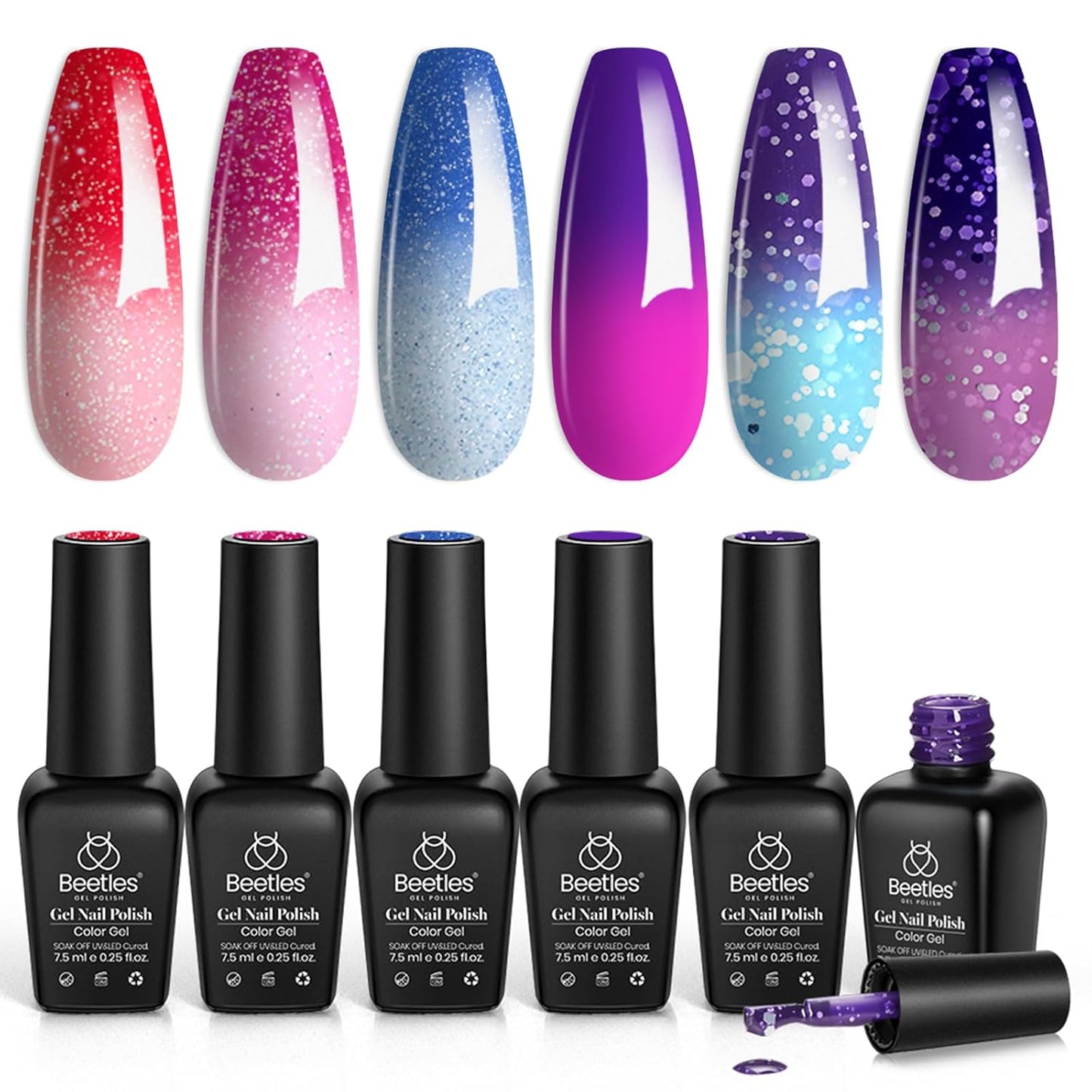 Neon Gel Nail Polish Set - 6 Vibrant Summer Colors | Sheer Translucent Effect for UV French Nail Art