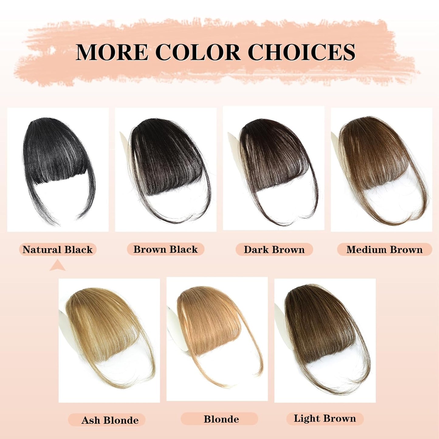 Bangs Hair Clip - 100% Real Human Hair Extensions | Natural Black Wispy Fringe for Women
