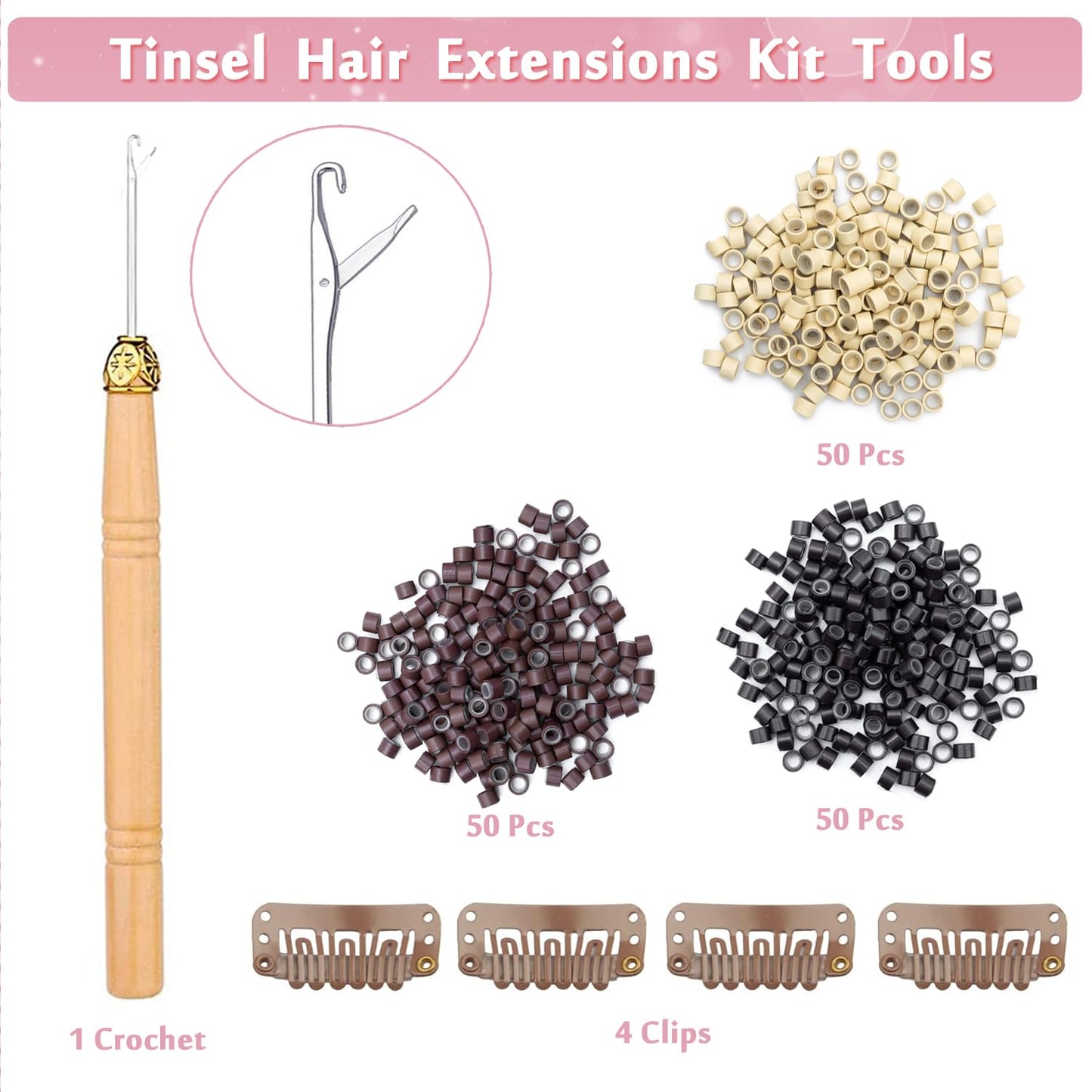 Hair Tinsel - 20 Color Sparkling Hair Extensions | 48-Inch Heat-Resistant Glitter Strands for Party & Festival