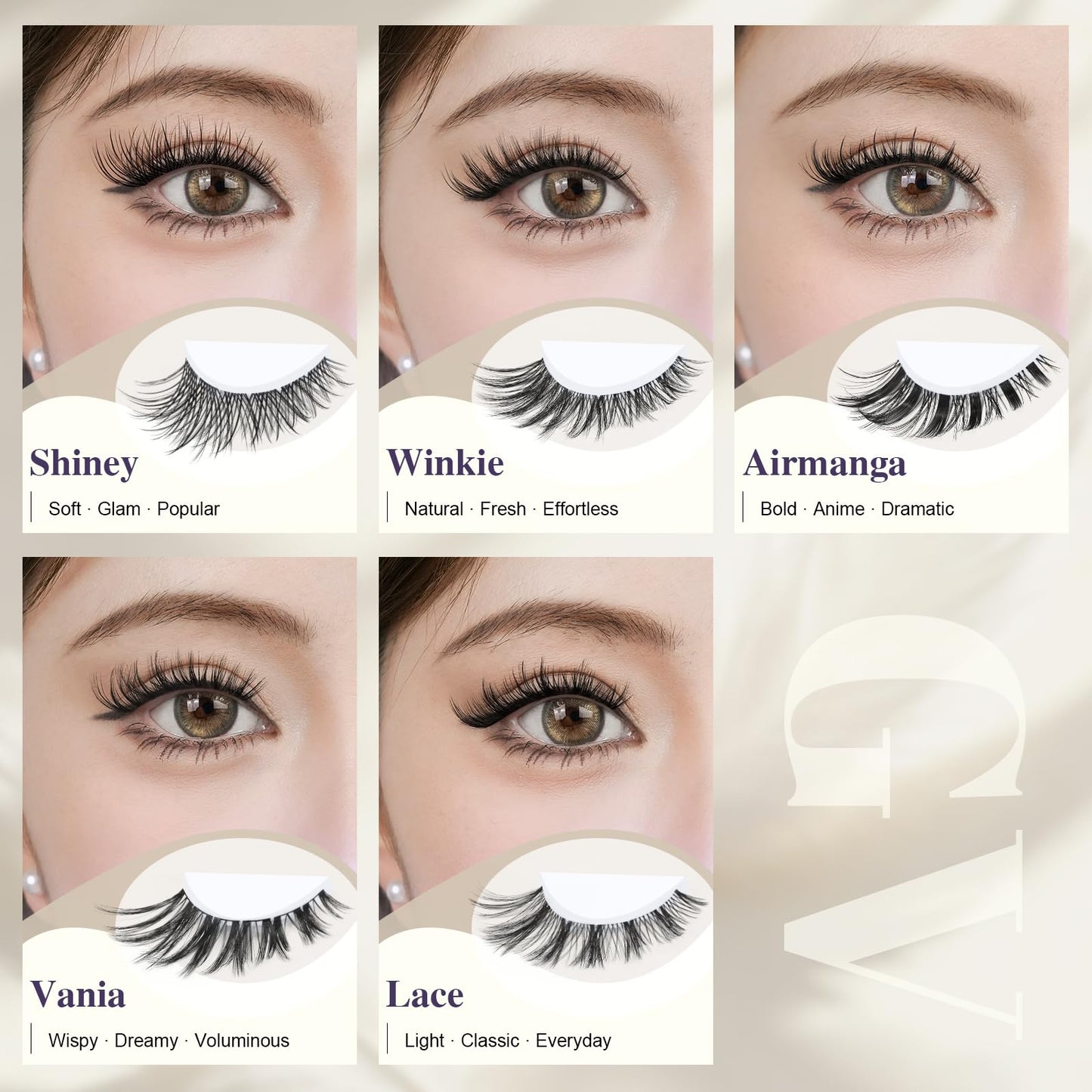GlowVane True-Curve Lash Clusters Kit, Soft Natural Look Eyelash Clusters for All-Day Comfort, 0.03mm Wispy D Curl Lashes, 8-18mm Lightweight Curved Band Lashes, Beginner-Friendly (Winkie Kit)