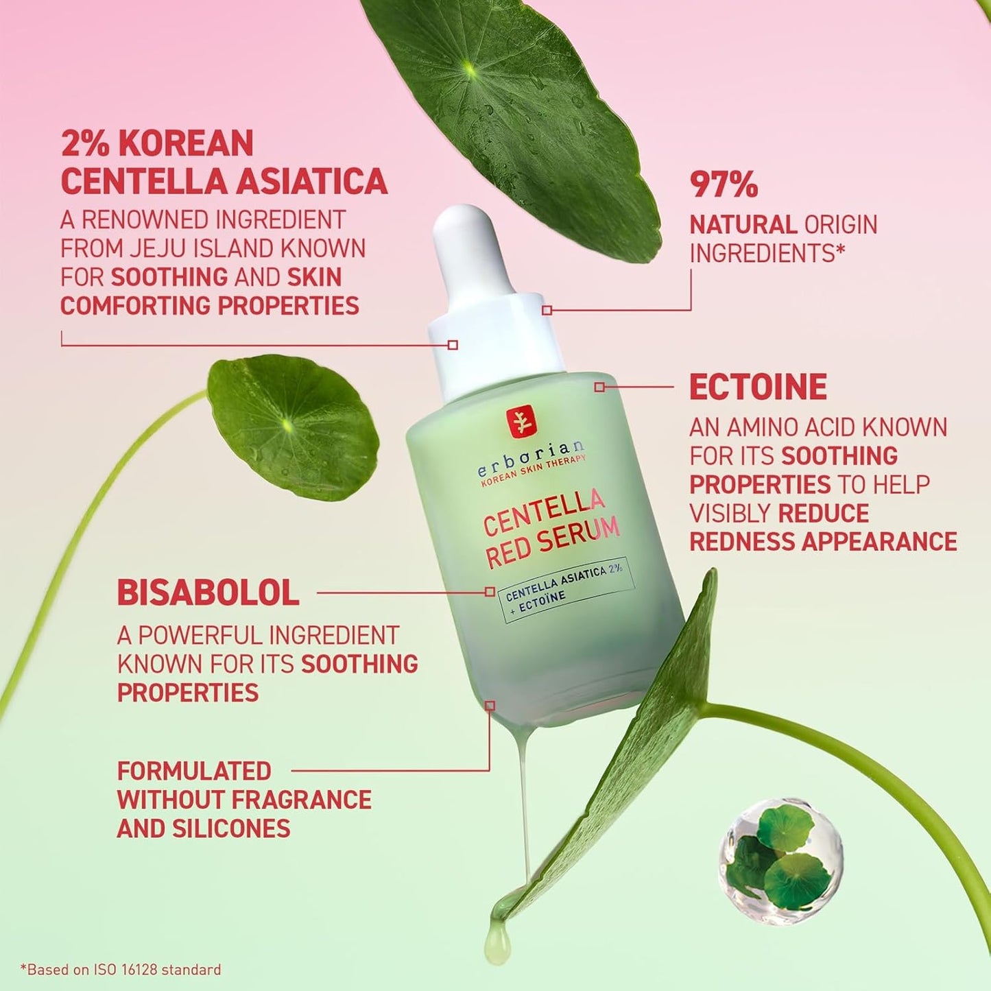 Erborian Red Serum - Daily Hydrating Redness Treatment for Sensitive Skin | Lightweight Barrier Support with Centella