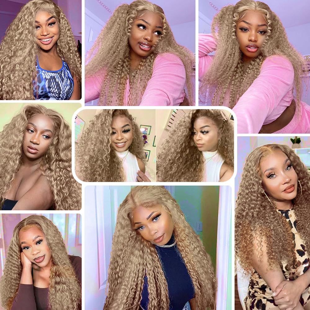 Ash Blonde Bundles Human Hair Blonde Water Wave Bundles 20 22 24 inch #22 Water Wave Bundle 150g