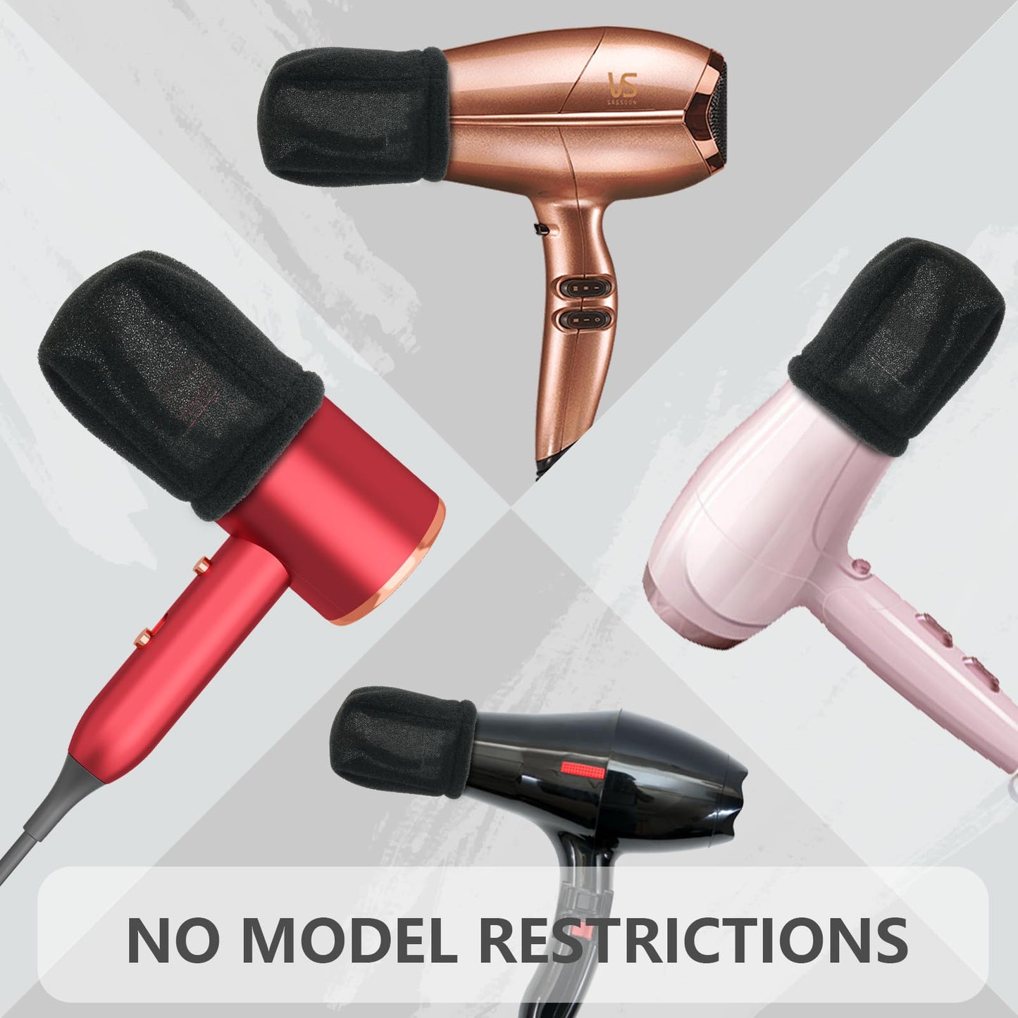 2Pcs Travel Hair Diffuser for Hair Dryer - Compact and Portable (5.12x3.15) Travel Hair Dryer Diffuser Sock‌ Made of Soft, Heat-Resistant and Flexible Foam, Tear-Resistant and Reusable