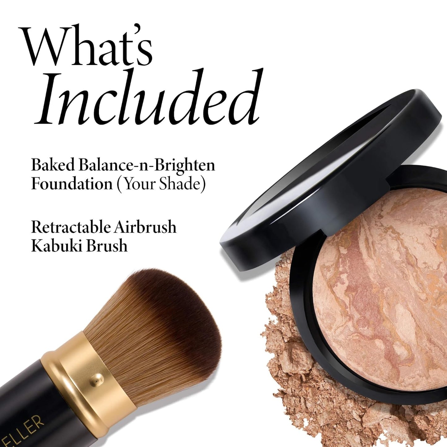 Baked Balance-n-Brighten Foundation Makeup Set - Tan with Kabuki Brush