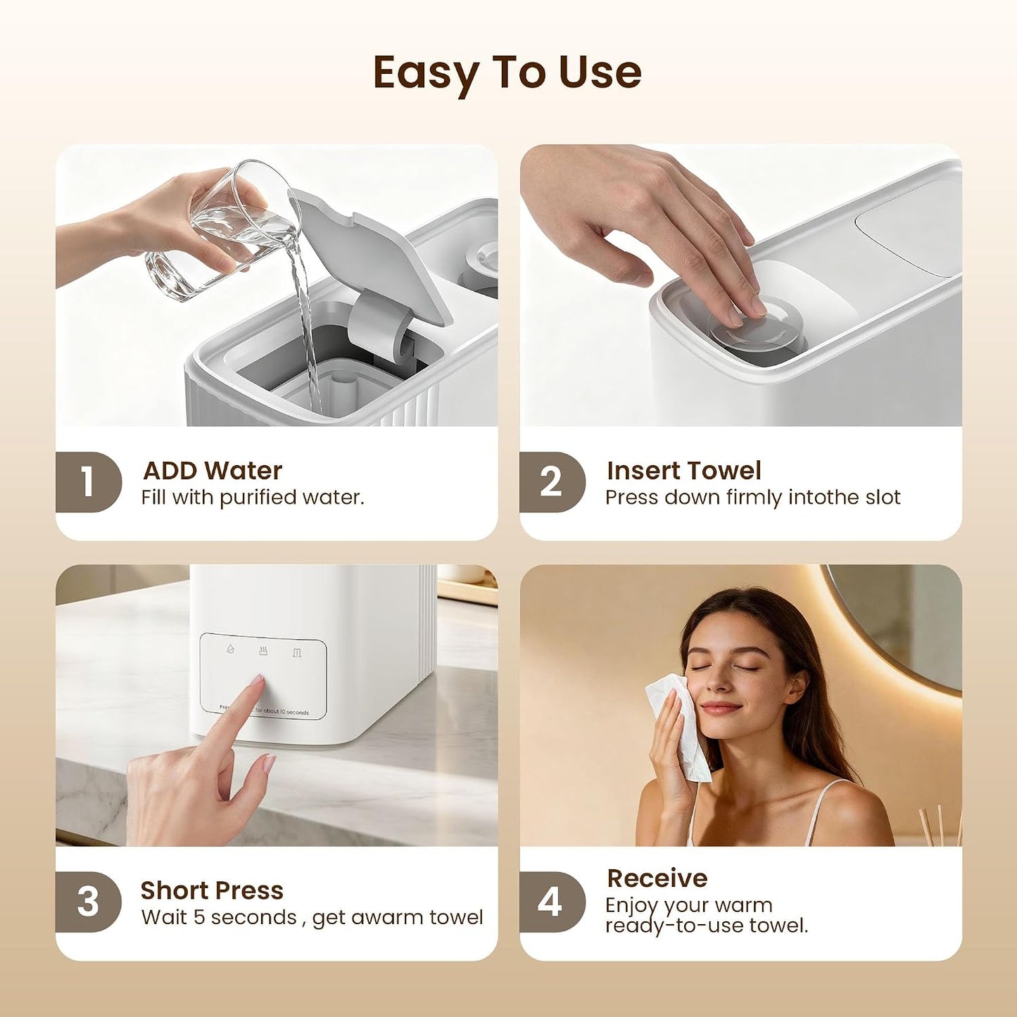 Towel Refills for Hot Towel Dispenser | Disposable Compressed Face Towels - 180 Pcs (9 Tubes)
