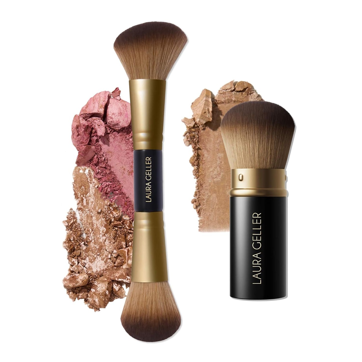 Professional Makeup Brushes - Cruelty-Free Dual-Ended Lip & Eyeshadow Brush Set | 22 Pieces
