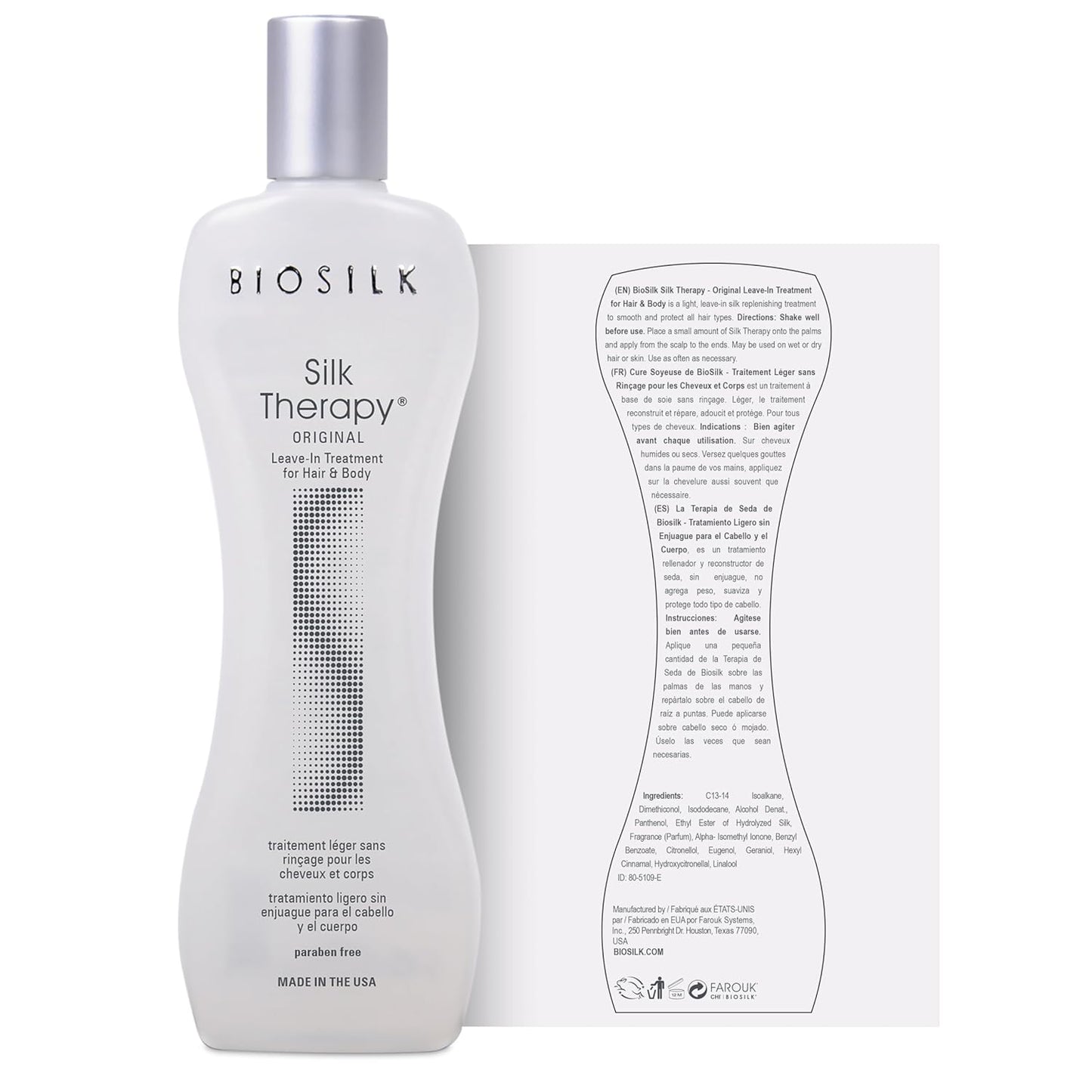 BioSilk Silk Therapy Leave-In Hair Treatment - Reconstructs, Adds Shine & Smooths | 2.26 Oz